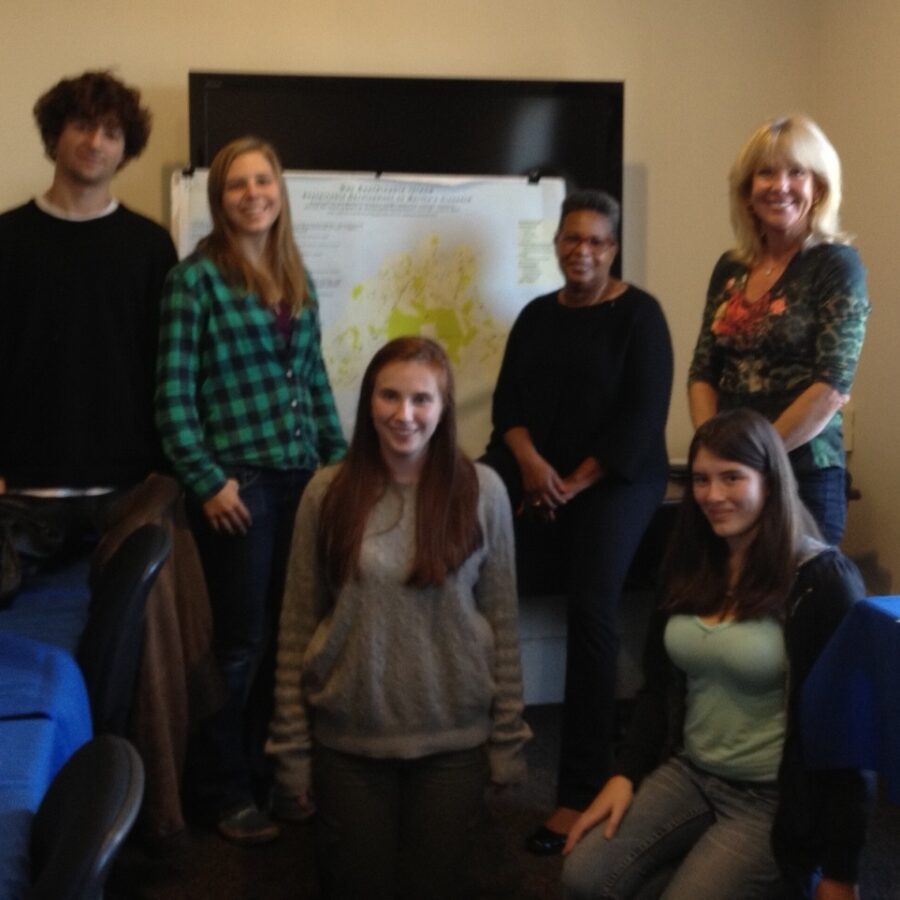 MVYLI Sustainable Vineyard Team with Kim Conway at Doris Clark's Video Conference Center